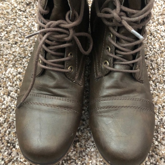 Women’s Madden Girl Brown Combat Boots - Picture 3 of 8